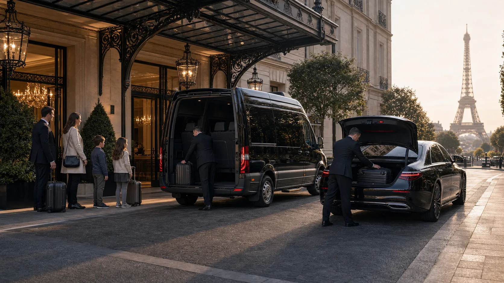 Private chauffeur car at CDG terminal